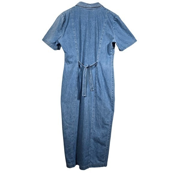 Vtg 90's Nina Piccalino Women's Large Blue Denim Maxi Dress Embellished READ - Picture 3 of 7